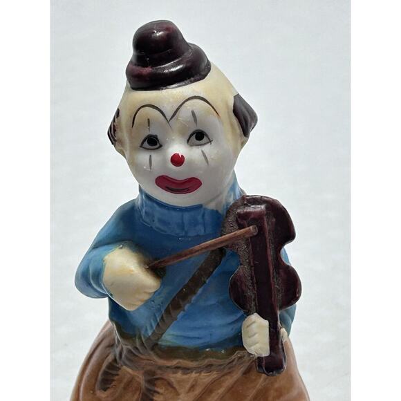 Vintage Happy Violin Hobo Clown Porcelain Figural Bell J.S.N.Y., Taiwan, 4.5” - Picture 6 of 10